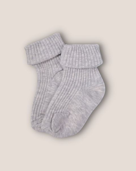 colour:charcoal | Grey ribbed newborn baby socks