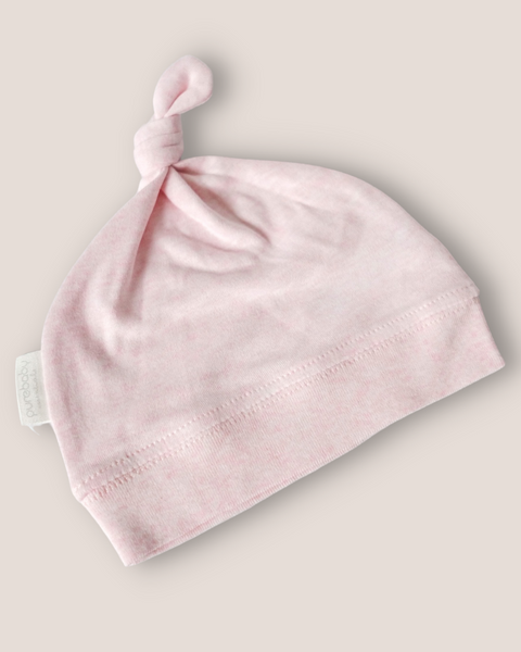 colour:dusty-rose | Dusty rose pink knotted beanie hat for newborn