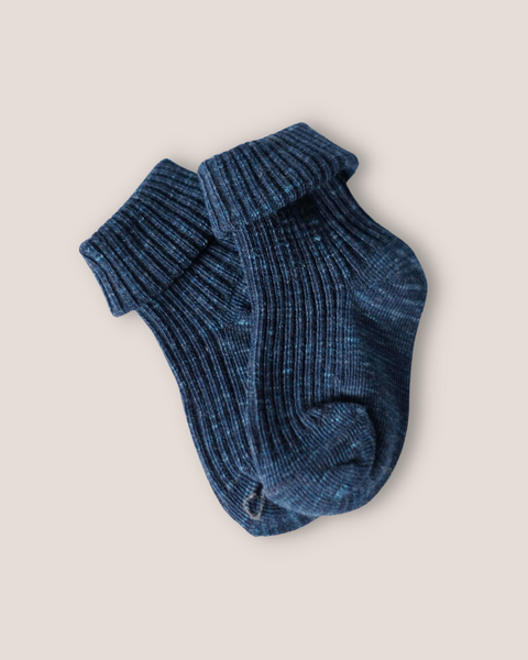 colour:lake-blue | Navy ribbed newborn baby socks