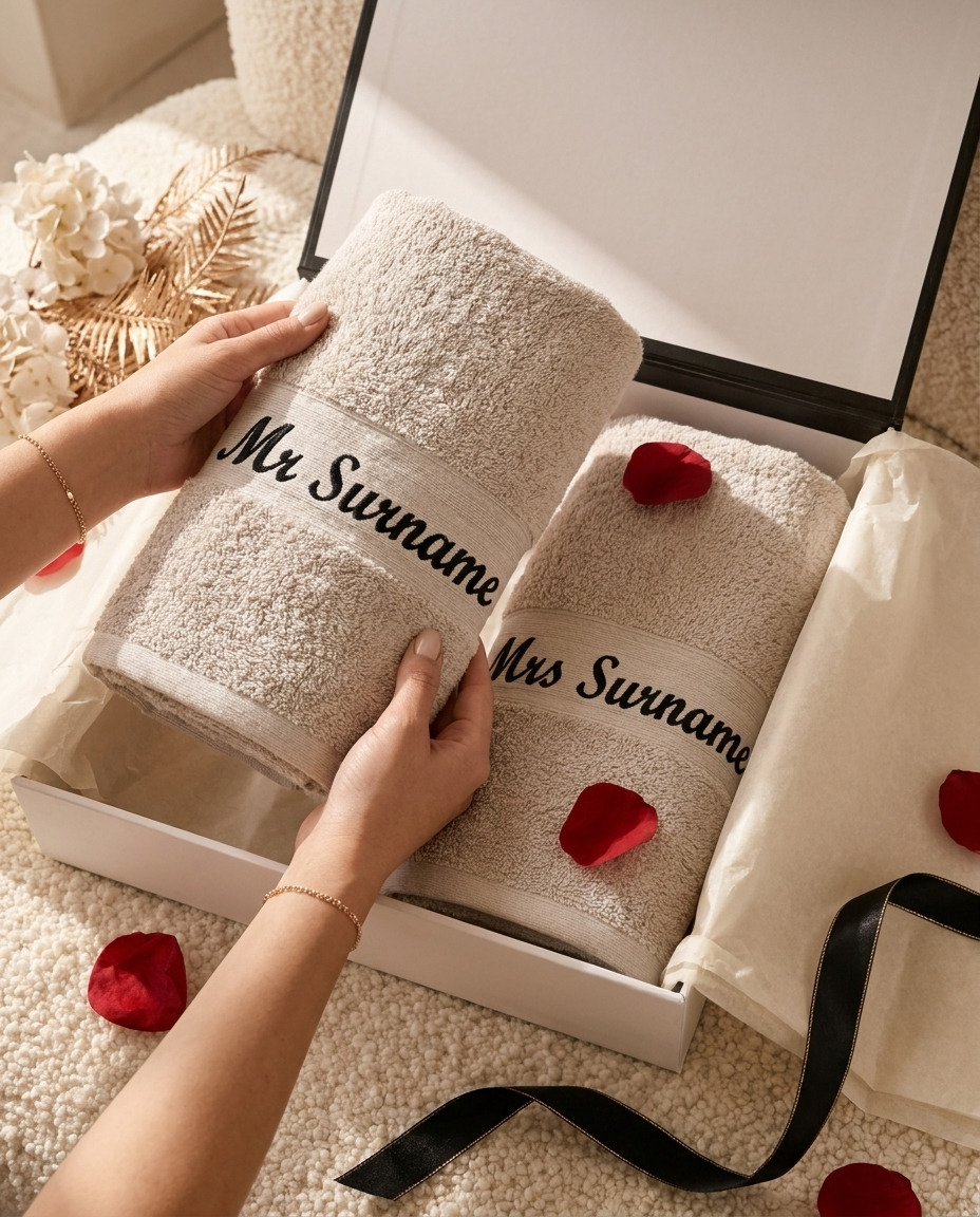 Embroidered Bath Towel Set