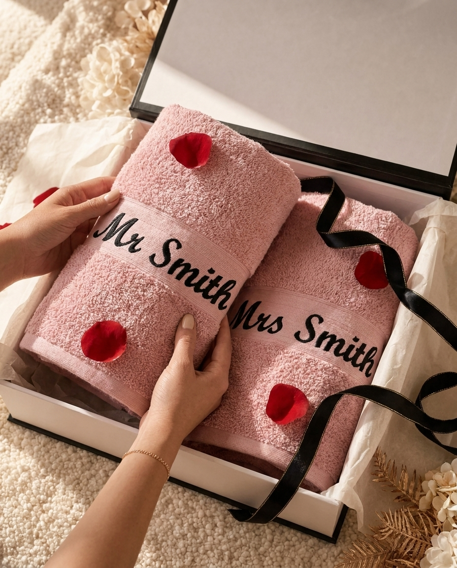 Embroidered Bath Towel Set