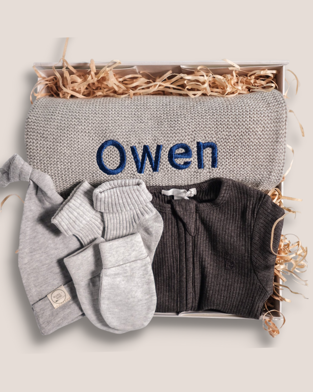 colour:charcoal | Welcome Baby Gift Box - Charcoal