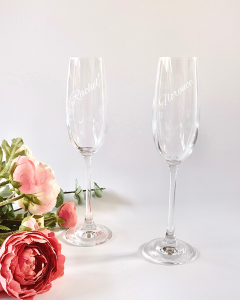 PERSONALSIED CHAMPAGNE FLUTE GLASSES