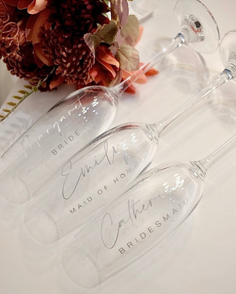 PERSONALSIED CHAMPAGNE FLUTE GLASSES