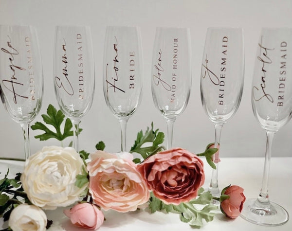 PERSONALSIED CHAMPAGNE FLUTE GLASSES